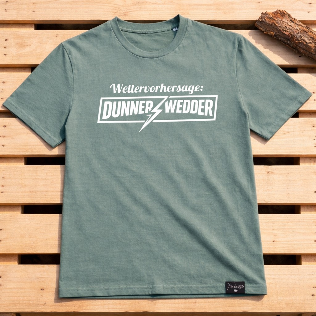 Dunnerwedder T-Shirt von Frankenstyle Fränkische T-Shirts Shop Fränkische Artikel Würzburg Nürnberg Coburg Bamberg Herzogenaurach Brombachsee Fränkische Schweiz Shop