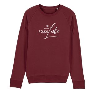 Frankenliebe Pullover Franken Land Frankenstyle Fränkische Pullis Damen Lustig mit fränkischen Sprüchen annather Story Fränkische Geschenke Mitbringsel Nürnberg Fürth Erlangen Bamberg Bayreuth Würzburg Fränkische Schweiz Coburg Mode Shop