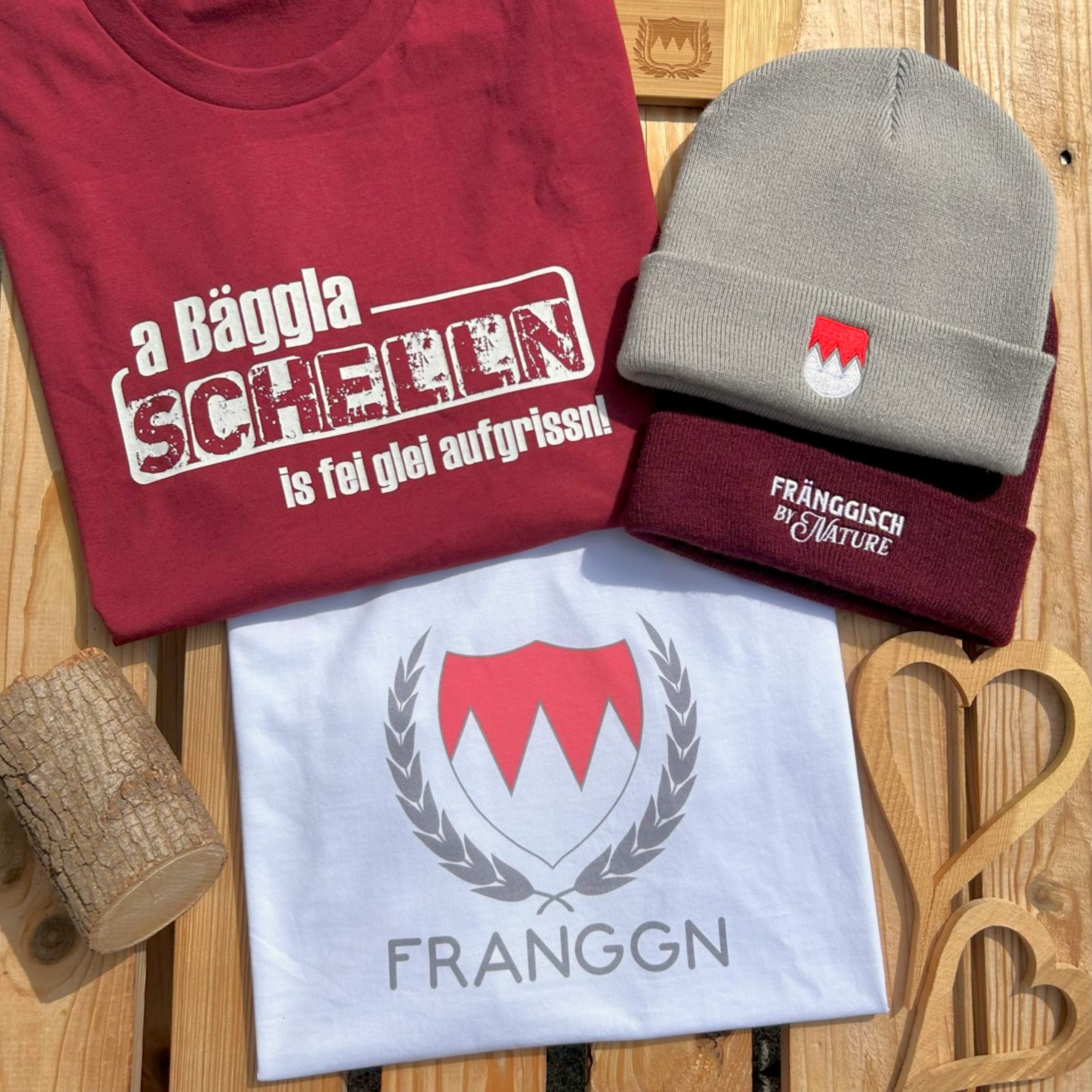 Franggn Franken Wappen T-Shirt von Frankenstyle Fränkische T-Shirts Nürnberg Würzburg Brombachsee Treuchtlingen Forchheim Bayreuth Würzburg Wappen Shop