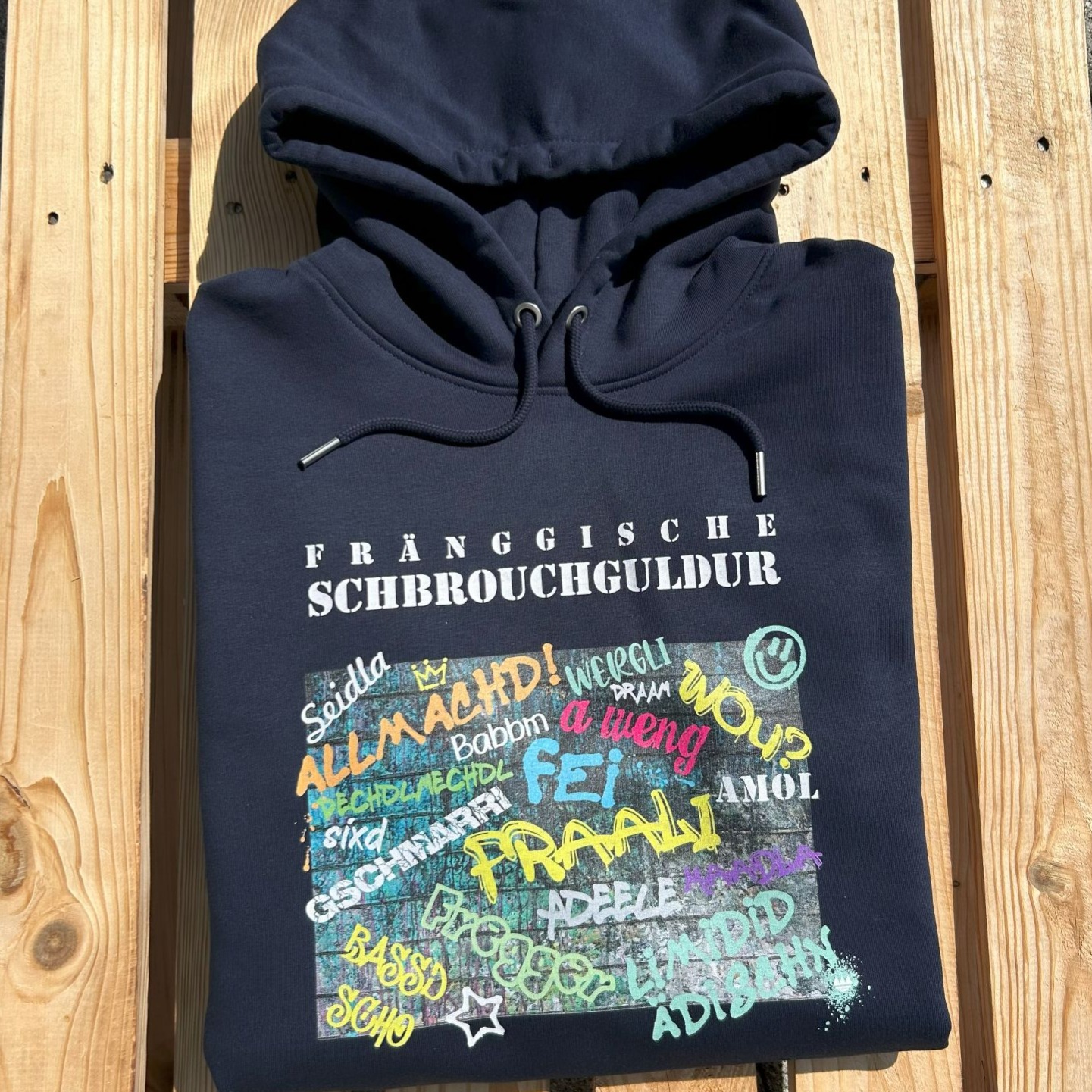 Fränggische Schbrouchguldur Frankenstyle Hoodie Fränkische Sprache Dialekt Wörter Nürnberg Erlangen Würzburg Fürth Bamberg Coburg Bayreuth Shop Mode