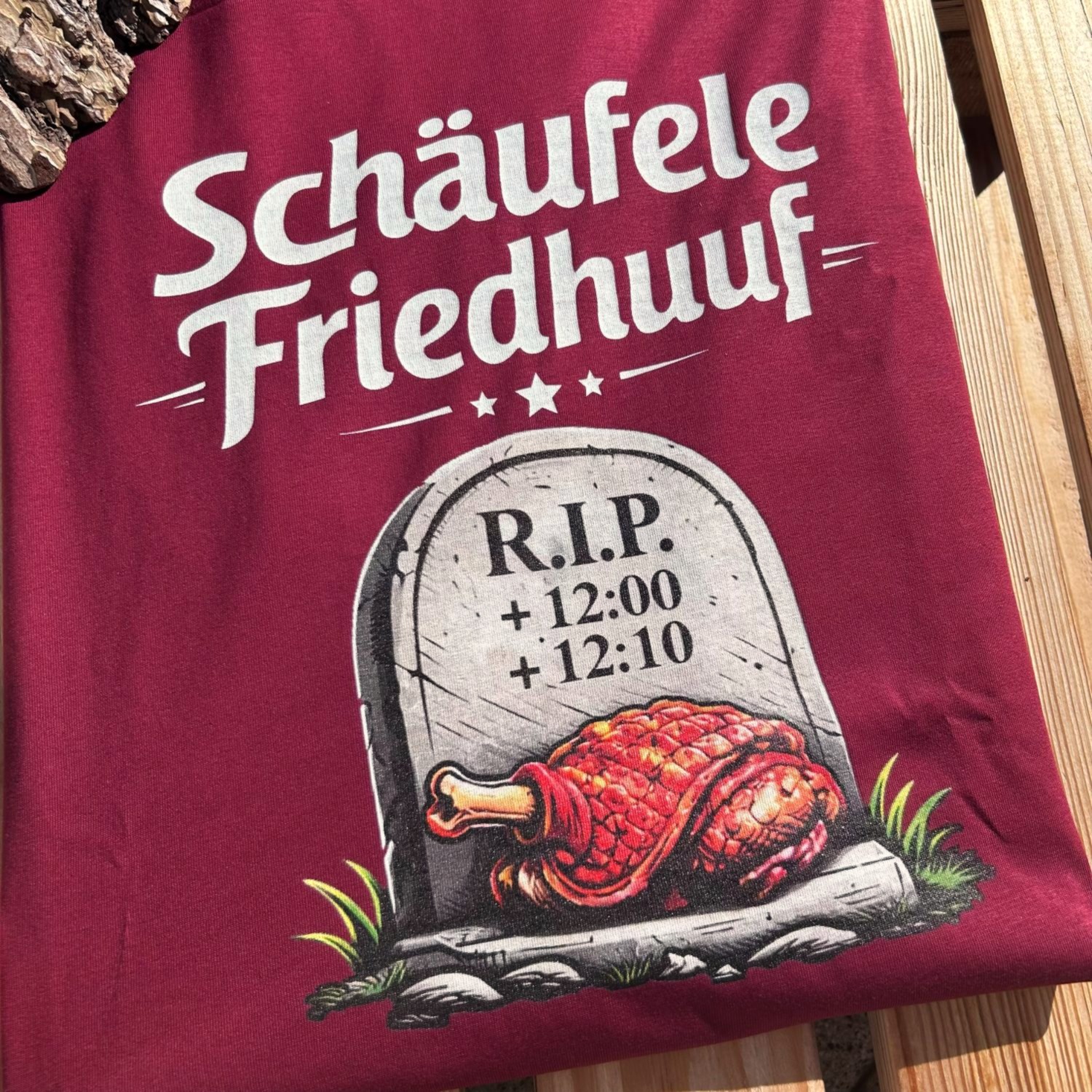 Schäufele Friedhof Schaiferla T-Shirt Frankenstyle Fränksiche Shirts Geschenke und Mitbringsel Weinfeste und Bierfeste Grillshirt Franken Nürnberg Erlangen Bamberg Coburg Bayreuth Herzogenaurach