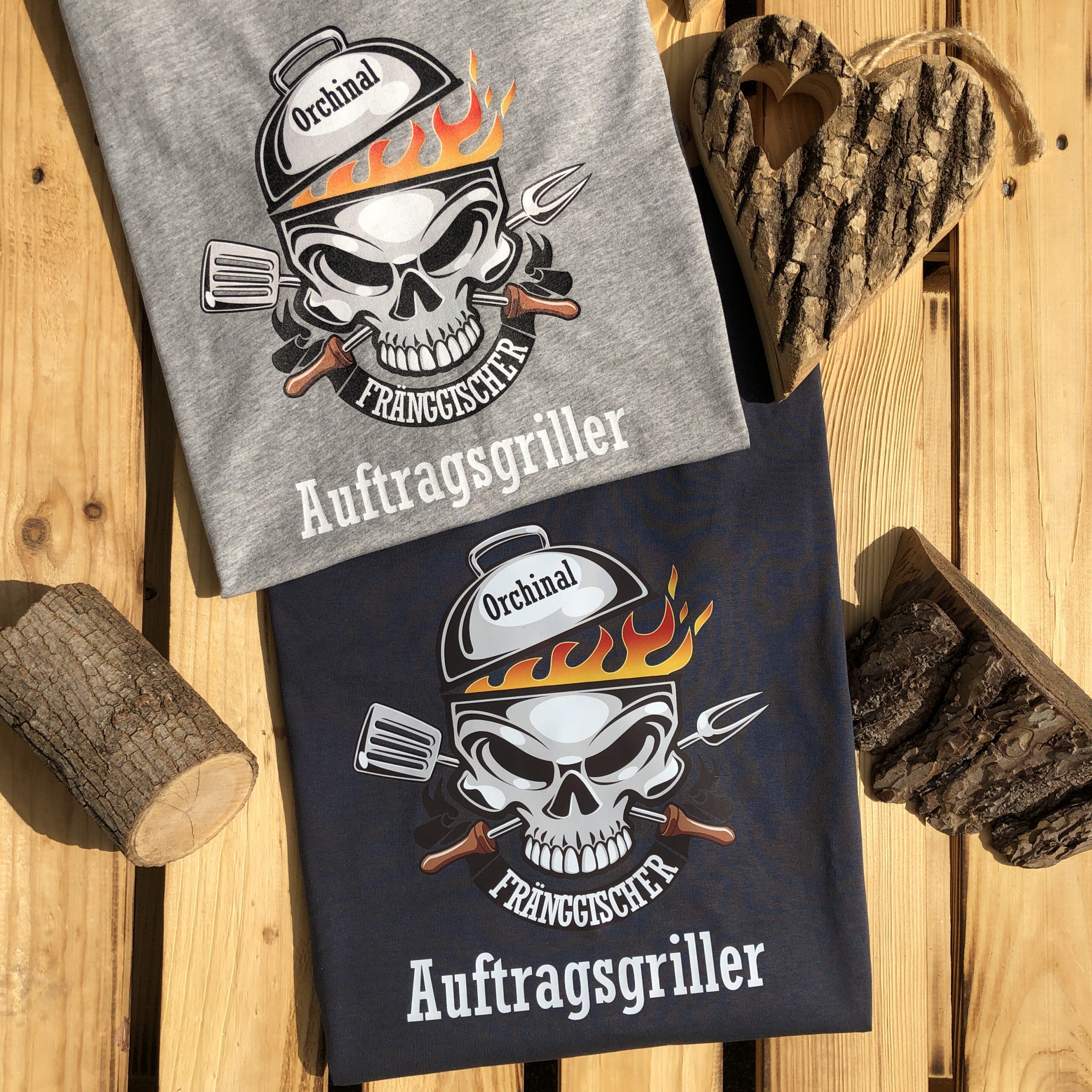 Fränkische Grill T-Shirts Grillen in Franken Fränkischer Auftragsgriller T-Shirt Frankenstyle