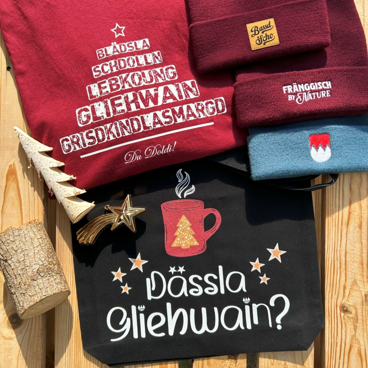 Dässla Gliehwein Tasche Frankenstyle Fränkische Taschen zu Weihnachten und Advents Tasche Christkindelmarkt Nürnberg Würzburg Coburg Bayreuth Erlangen Bamberg Brombachsee Glühwein