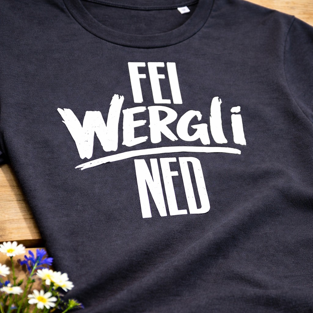 Fei wergli ned T-Shirt Frankenstyle Fränkische T-Shirts mit Sprüchen im Franken Dialekt Mode Shop Nürnberg Würzburg Weißenburg Brombachsee Fränkische Schweiz Bayreuth Erlangen