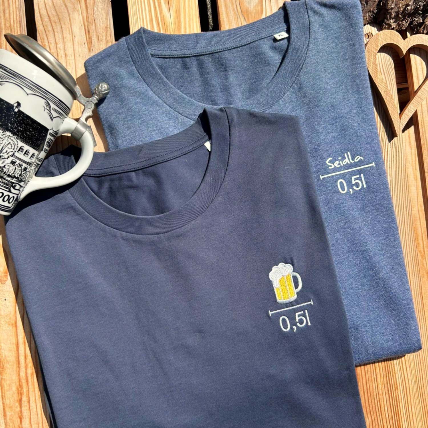 Seidla 0,5l T-Shirt Frankenstyle Fränkisches Bier Seidla Shirts annather Story mit Eichstrich Biershirts Franken Nürnberg Erlangen Bayreuth Würzburg Fränkische Schweiz Fürth Coburg Mode Shop Kerwa Shirts