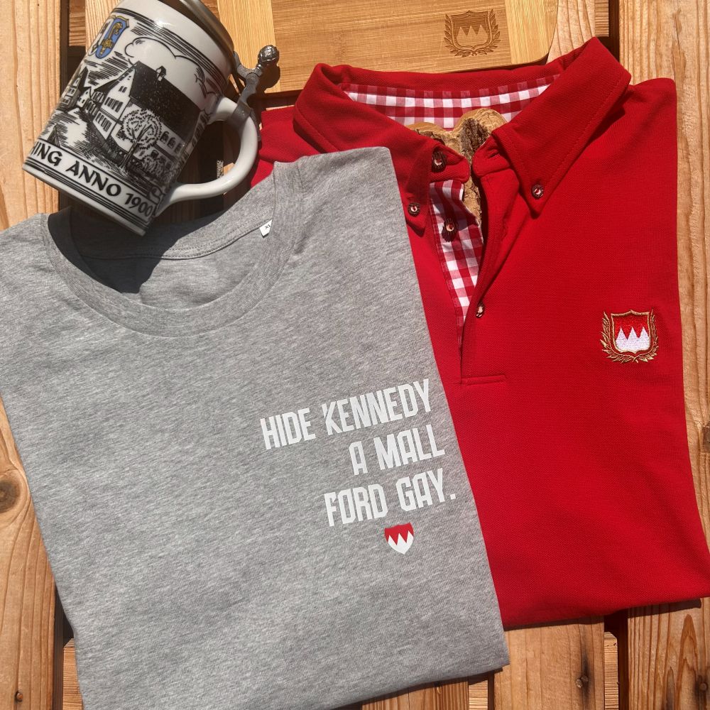 Hide Kennedy amol ford gay T-Shirt Frankenstyle Fränkische Shirts Fränkische Geschenke und typisch fränkische Mitbringsel Bamberg Nürnberg Erlangen Bayreuth Fürth Würzburg Coburg Fränkische Schweiz Mode Shop