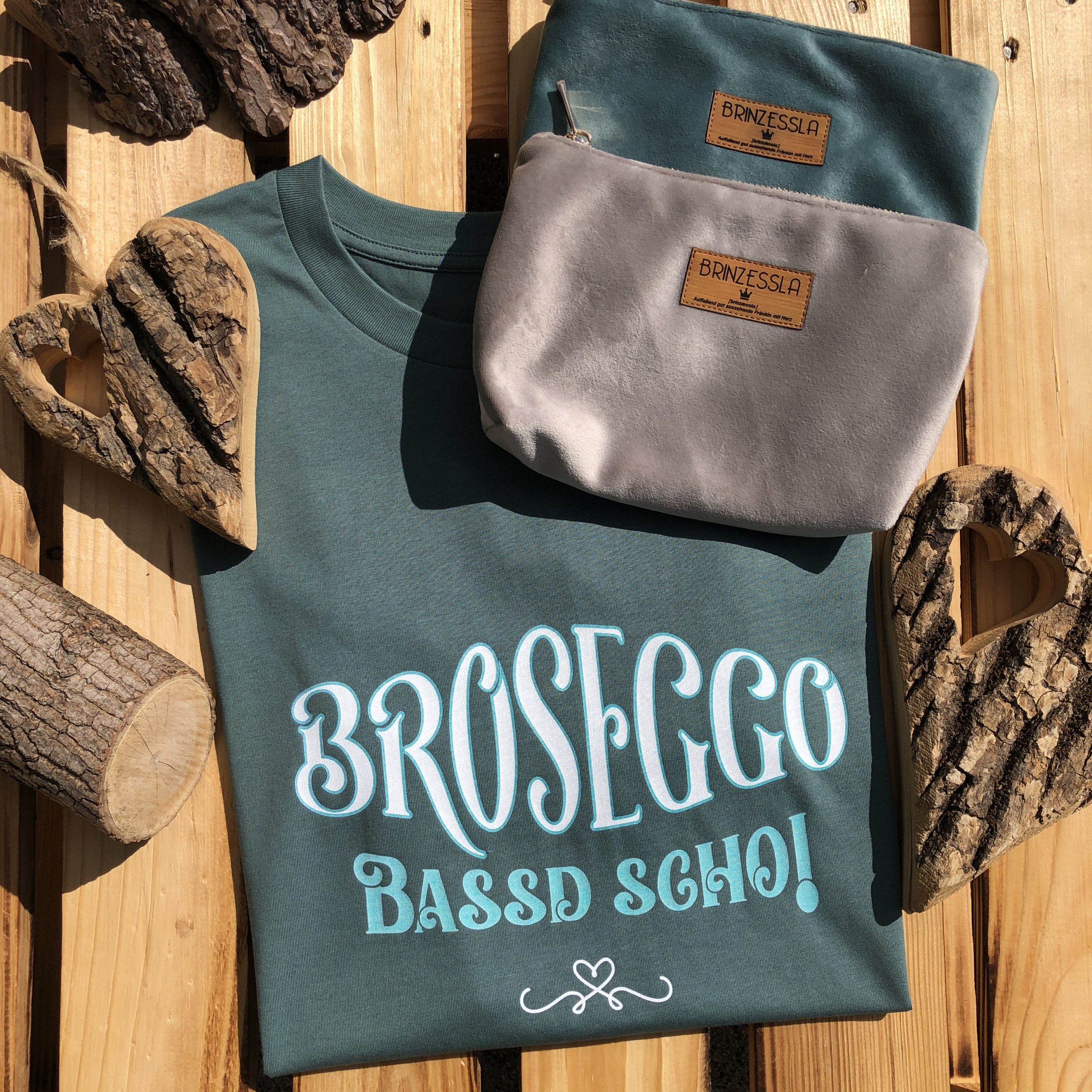 Broseggo Bassd Scho T-Shirt Frankenstyle Franken Prosecco Shirts Damenmode