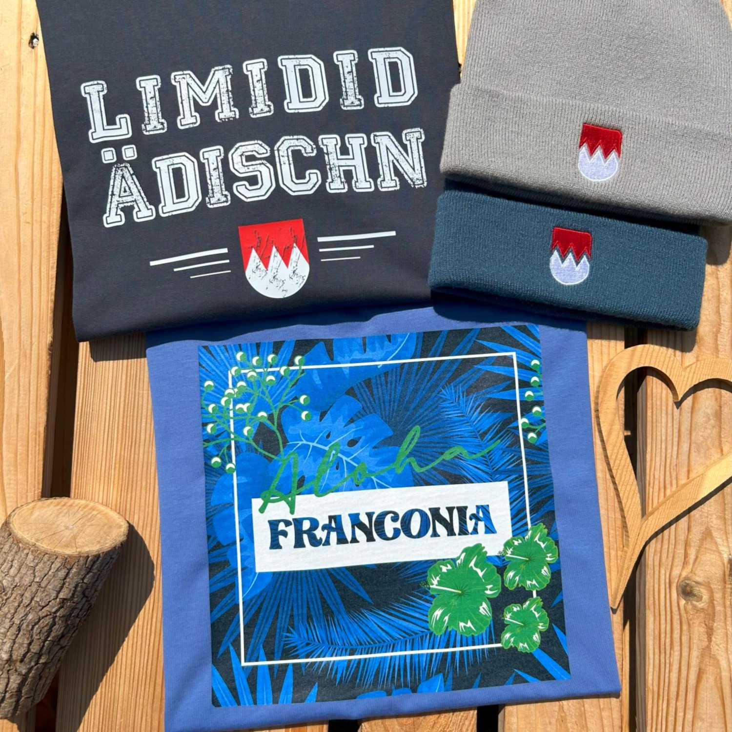 Aloha Franconia Aloha Franken T-Shirt von Frankenstyle Fränkische Shirts Brombachsee Nürnberg Weißenburg Eichstätt Treuchtlingen Würzburg Bamberg Bayreuth Coburg Mode Shop 