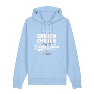 Grillen Chillen Schöpple Killen Hoodie von Frankenstyle Fränkischer Wein und Fränkische Gerichte Franken BBQ Franken Grillen Sommerrezepte Franken Mode Nürnberg Weinkeller Franken Coburg Würzburg Fränkische Schweiz Erlangen Bayreuth Geschenke Shop