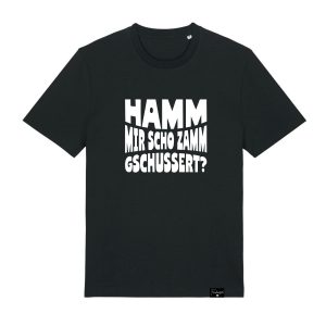 Hamm mir scho zam gschussert T-Shirt von Frankenstyle Fränkische Shirts und Pullover mit Motiven und lustigen Sprüchen aus Franken Mode aus Bamberg Nürnberg Coburg Kissingen Rothenburg Treuchtlingen Bayreuth