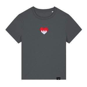 Franken Herz Shirt bestickt rot weiß Damen Franken Fränkisches Herz Shirt bestickt von Frankenstyle Seidla Shirt another Story Nürnberg Fürth Erlangen Biershirt Würzburg Coburg Bayreuth Mode